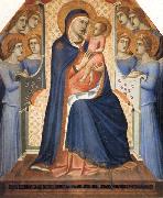 Pietro Lorenzetti Madonna and Child Enthroned with Eight Angels oil on canvas
